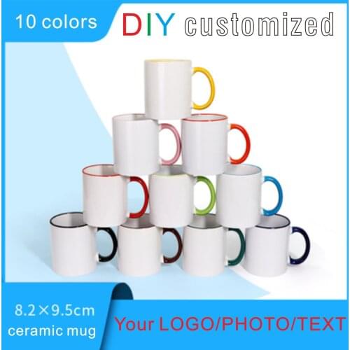 DIY Ceramic Mug Color Handle Cups Customize Print LOGO Personalize Photo Picture Image TEXT Cute Gifts for Lovers Friends Family