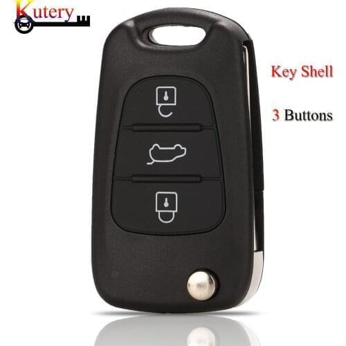 Kutery Folding Remote Car Key Shell For Kia K2 K5 Picanto Ceed Cerat For Hyundai I30 IX35 Elantra Tucson 3 Buttons Key Case Fob
