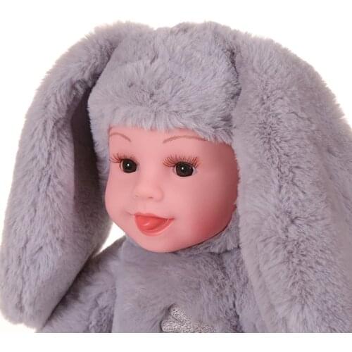 35CM Big Eyes Bebe Reborn Toys Beauty Rabbit Plush Doll Silicone Reborn Baby Doll Long Hair Kid Toy Doll Gift For Girls and Boys