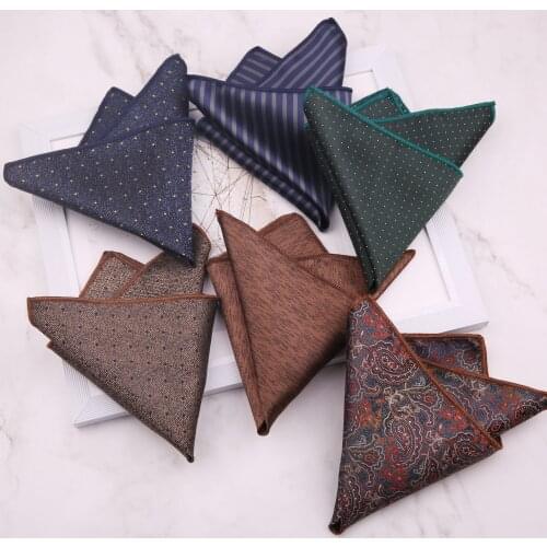 Mens England Casual Small Square Formal Business Suit Pocket Towel Polyester Jacquard Handkerchief Towel