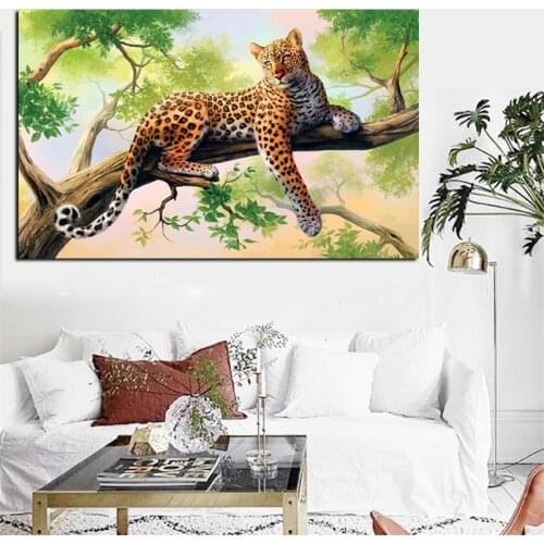 HD Print Wall Art Animal Leopard Landscape Oil Painting on Canvas Modern Wall Cuadros Decor Picture Poster For Living Room Decor