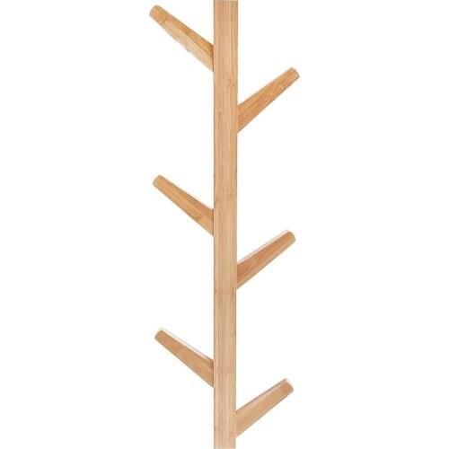 Wall Mounted Coat Rack Supports Over 120 lbs goods Bamboo Modern Tree Hat Rack with 6 Hooks for Bags Scarves Clothes Handbag
