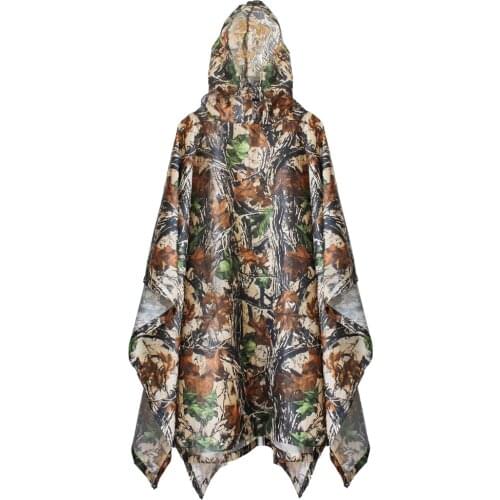 New Raincoats Women/Men Jungle Rain Poncho Backpack Camouflage Rain Coat Cycling Climbing Hiking Travel Rain Cover Outdoor E2