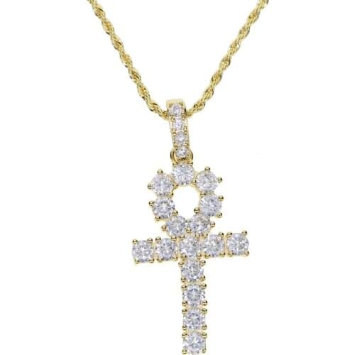 Punk Jewelry Mens Gold rope chain necklace lucky hamsa jewelry Egyptian CROSS Pendant Necklaces hiphop women fashion neck gift