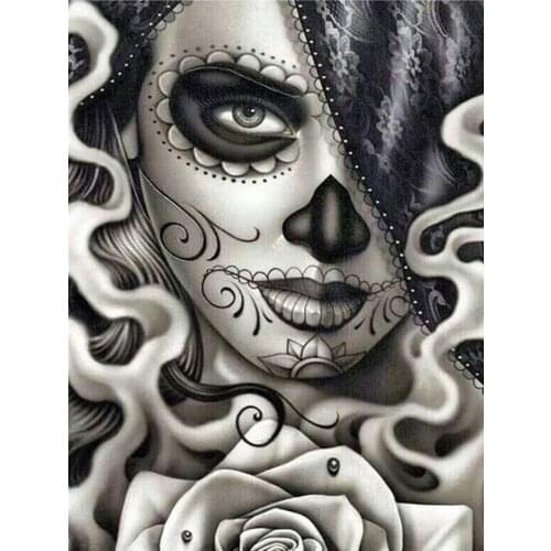 Full Square/Round Diamond Embroidery Skull Girl DIY 5D Diamond Painting Cross Stitch Kits Mosaic Pictures Of Rhinestones Decor