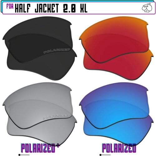 EZReplace Polarized Replacement Lenses for - Oakley Half Jacket 2.0 XL Sunglasses - BkSrP Plus-RedBlueP
