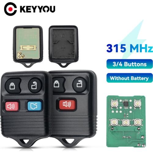 KEYYOU 3/4 Button Remote Car Key For Ford Mazda Remote Control Clicker Transmitter Transit Keyless Entry Fob 315MHz