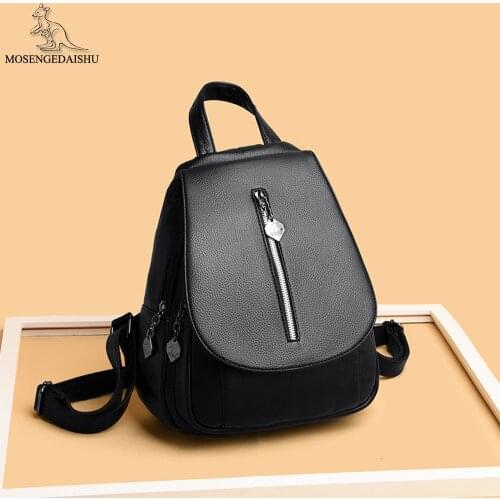 Luxury Designer Solid Color Womens Backpack High Quality PU Leather Ladies Anti-theft Backpack Casual Women Travel Bags Bolsos