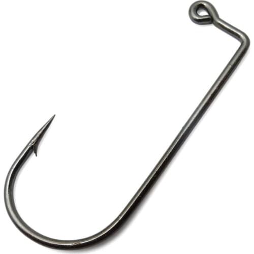 20Pcs Black 90 degree 9147 Aberdeen Jig Fishing Hook Barbed Hook River Ocean Lake