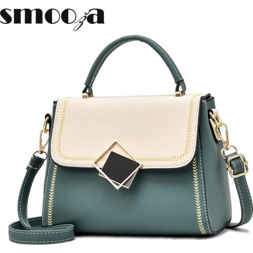 SMOOZA Women Purses And Handbags Luxury Crossbody Sling Bags With Lock Decors Top-Handle Tas Totes Lady Trendy Shoulder Messenge