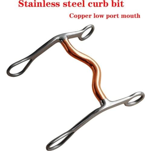Stainless Steel Horse Mouth Ring Jointed Bit Equestrian Snaffle Tool Stainless Steel Curb Bit Copper Low Port Mouth