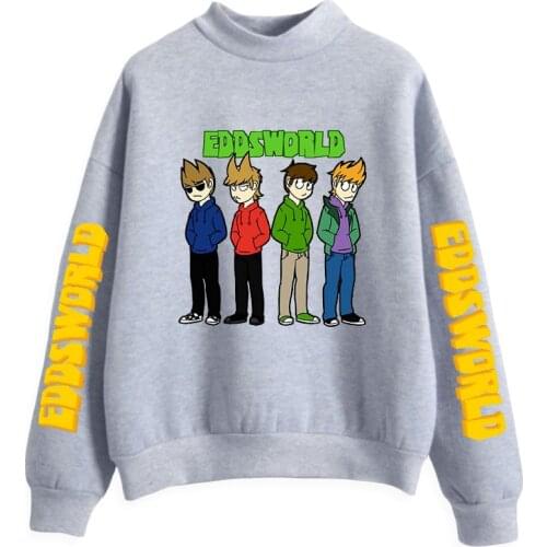 WAWNI Eddsworld Sweatshirt Anime Turtlenecks Casual Thin Sweatshirts New Kawaii Pullover 2021 Spring O-neck Men Womens Clothing