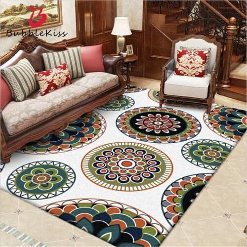 Bubble Kiss Nordic Style Vintage Round Floral Pattern Thickened Carpet Home Decor Living Room Area Rugs Customized Floor Mats