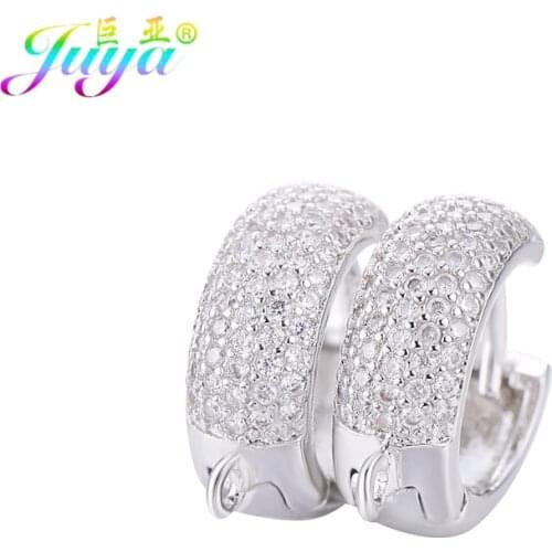 Juya DIY Earring Making Accessories Round Basic Hoop Earring Hooks Claps For Women Fashion Handmade Party Earrings Making