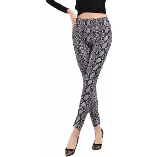 INDJXND Women Fitness Leggings Push Up Snake Pants High Waist Workout Legging Female Snake Printed Leggings Plus Size XXXL Pants