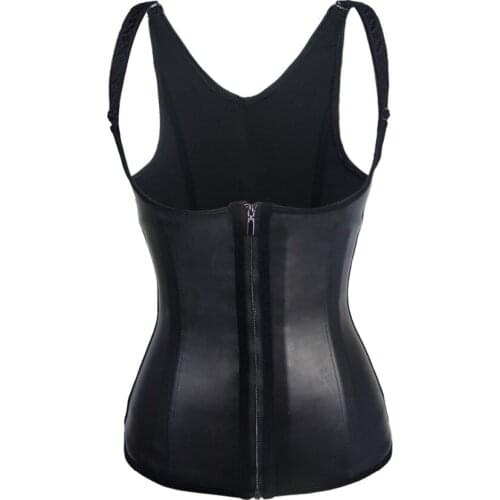 Xxxxxxl sexy Women Zipper Hook Body Shaper Plus Size Waist Trainer Vest Latex Corset Slimming Underbust Waist Cincher Shapewear