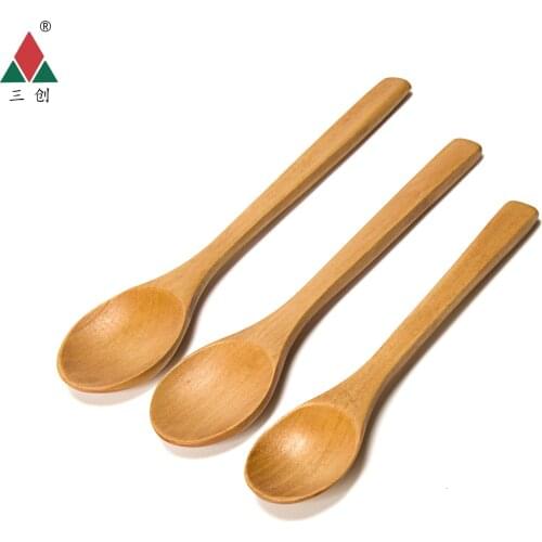 1 set 3 pieces children tableware special children round wooden spoon miniature wholesale