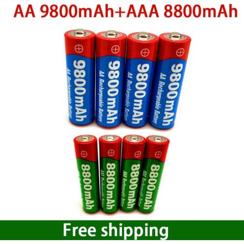 2021 New 1.5V AA 9800 mAh+1.5V AAA 8800 mAh Alkaline1.5V Rechargeable Battery For Clock Toys Camera battery