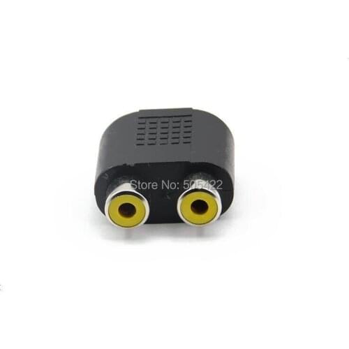 3.5mm 1/8" Stereo female jack to 2 dual RCA female Y Splitter Audio adapter 100pcs/lot