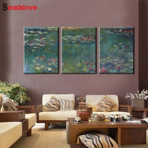 3 piece Never fade flower Impressionism diamond painting full square mosaic set new diamond embroidery wonderful gift
