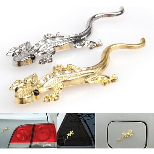 3D Car Sticker Alloy Metal Wall Lizard Gecko Auto Exterior Decoration PR Sale