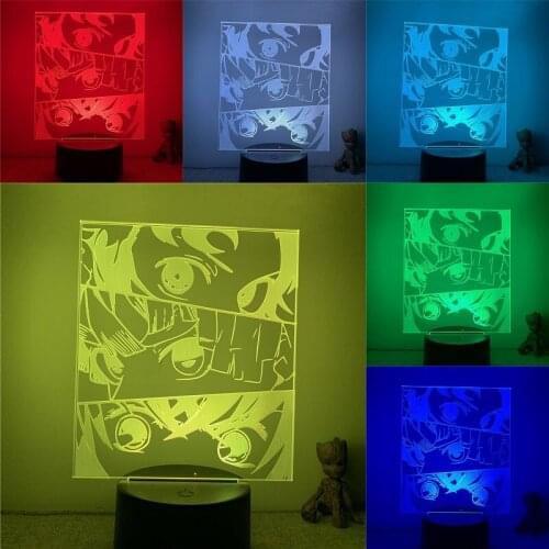 3D Lamp Action Figure Demon Slayer Tanjirou Zenitsu Inosuke Eyes LED NightLight 7 Colors Touch Table Decor Night Light Gift Mode