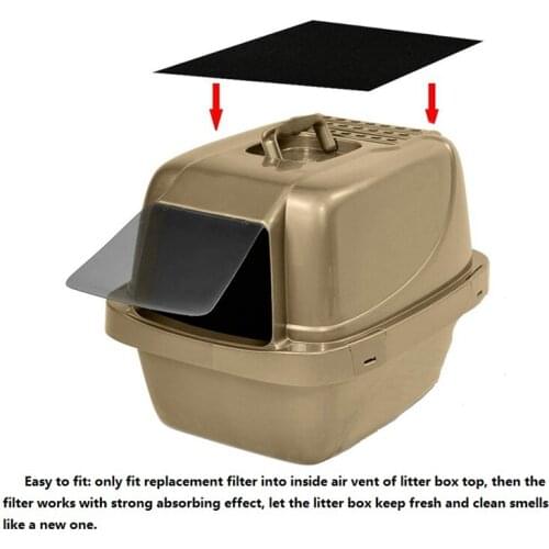 Household Cat Litter Box Filter Activated Carbon Deodorant Pad for Home Garden Kitten Litter Box Charcoal Filter for Home 4pcs