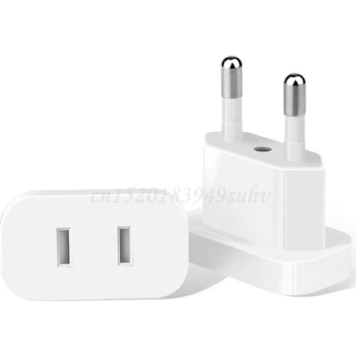 OOTDTY 4MM US Jack to EU Plug Outlet Charger Power Socket Adapter USA to Europe European Regulation Charging Converter Plug