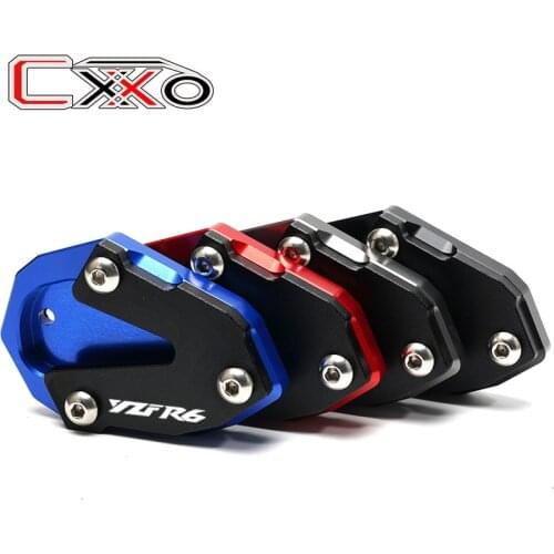 Motorcycle CNC Aluminum Side Stand Enlarge Kickstand parts Fits For YAMAHA YZF R6 YZF-R6 2017 2018 2019