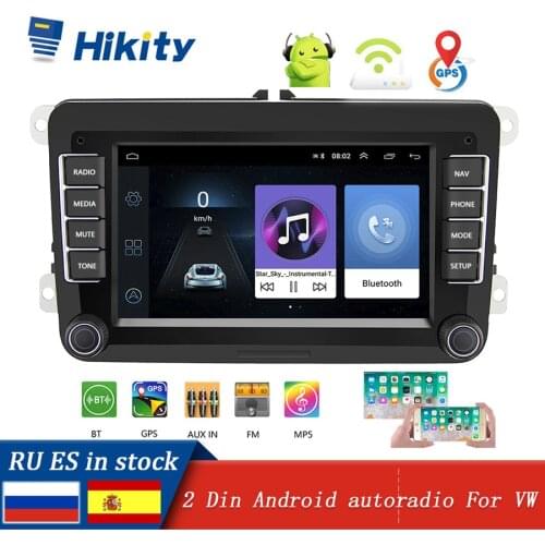 Hikity Android 8.1 Car Raio 2 Din 7'' Multimedia Player GPS Navigation WIFI Autoradio for Volkswagen/Passat/POLO/GOLF/Skoda/Seat