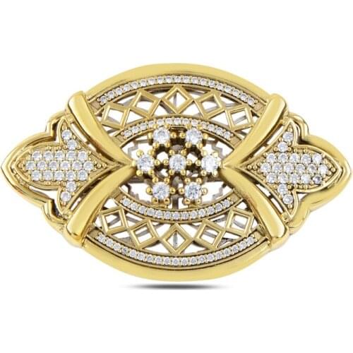 Silver 925 Sterling Zircon Cubic Zirconia Authentic Brooch