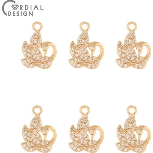 Cordial Design 30Pcs 12*16MM DIY Pendant/Earring Making/Hand Made/Jewelry Findings & Components/CZ Charms/Earrings Accessories