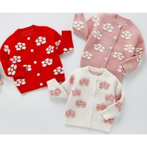 Spring Autumn 1-3 Years Old Infant Baby Girl Sweater Hand Down Sweater Cardigan Jacket Cardigan For Girl Girls Cardigan