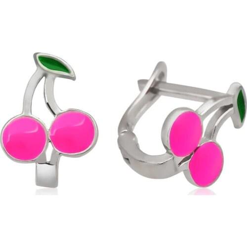 Tevuli 925 Sterling Silver Pink Cherry Children 'S Tag