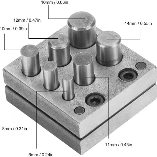 7 Holes Punch Disc Cutter Set Alloy Steel Multi Size Round Metal Circle Cutting Goldsmith Punching Die Jewelry Making Tool