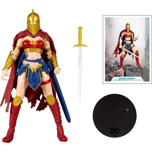 Original 7-Inch Mcfarlane Toys Dc Multiverse Wonder Woman Wearing A Helmet of Faith Action Figure Model Collection Toy Gift