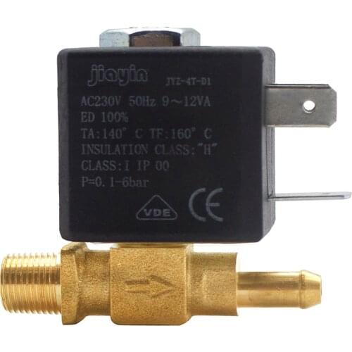 Jiayin JYZ-4T AC 230V G1/8" 2/2 Way 6bar Water Gas Steam Electromagnetic Solenoid Valve for Electric iron / Small Appliances