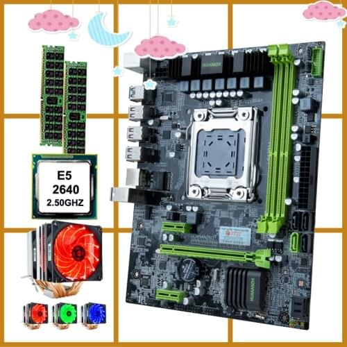 HUANANZHI X79-6M Motherboard Combo CPU Intel Xeon E5 2640 with Cooler RAM 32G(2*16G) REG ECC HI-SPEED NGFF/NVME M.2 SSD Slots