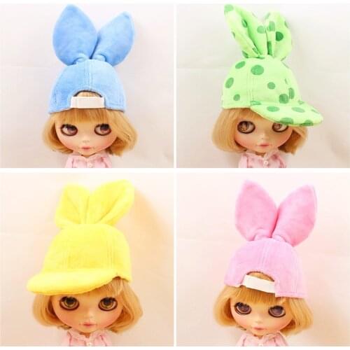 Toy Gift for blyth doll Lovely rabbit ear cap hat suitable blyth ICY doll Licca