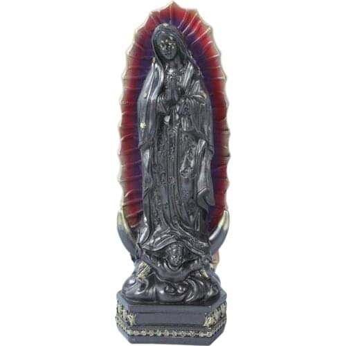 1PC Exquisite 8 Inch Guadalupe Virgin Mary Statue Sculpture Christian Figure Gift Desktop Display Decor Wedding Gift