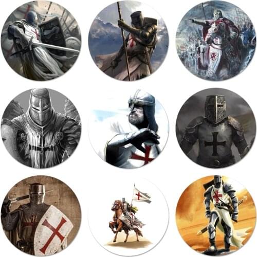 Knight Templar Icons Pins Badge Decoration Brooches Metal Badges For Backpack Decoration 58mm
