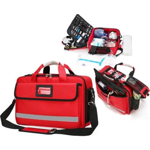 Outdoor First Aid Kit Refrigeratible Sports Red Nylon Waterproof Cross Messenger Bag Family Travel Emergency Bag LB013