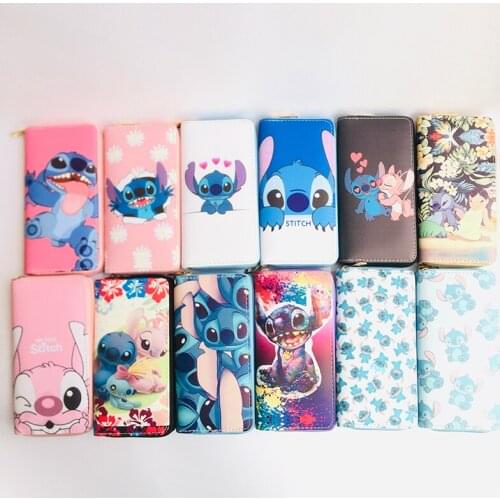 Disney Lilo & Stitch Style Anime Figures Cartoon Product Cosplay Accessories Casual PU Wallet Purse Unisex Gifts Unisex