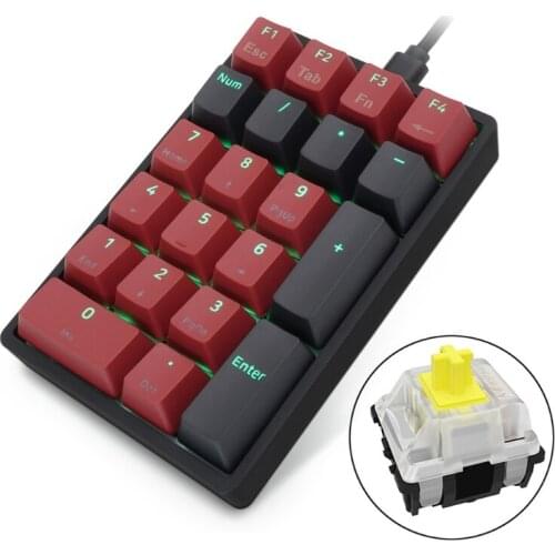 2021 New SK21 Portable USB-C Wired Numeric Keypad RGB Digital Mechanical Keyboard Hot Swappable PBT for Gateron Optical Switch