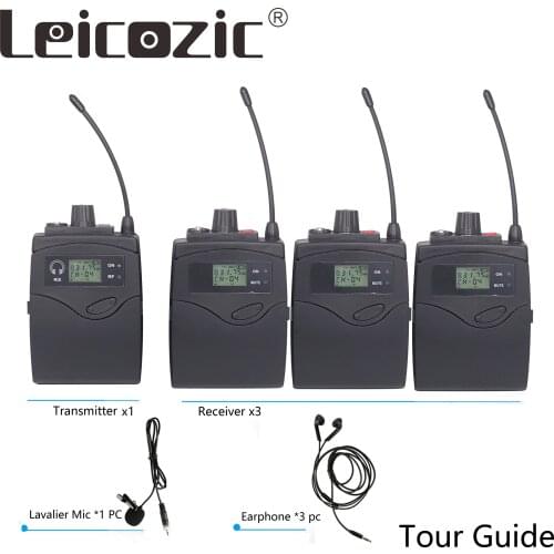 Leicozic Tour Guide System Mono UHF ( 3 Receiver + 1 Transmitter ) 3100 Simultaneous Interpretation Translation Equipment