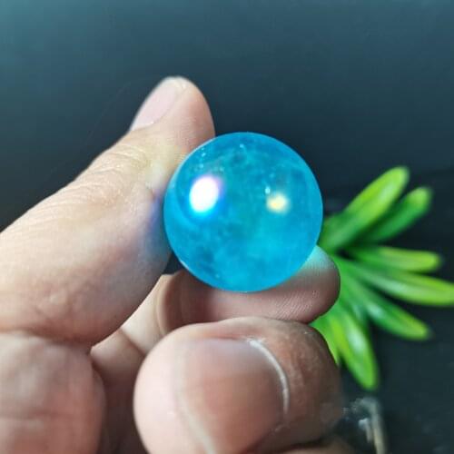 Wholesale 1PC 16-20mm Blue Titanium Aura Electroplating Quartz Crystal Sphere Balls Healing Natural Quartz Crystals