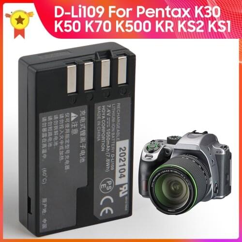 Genuine Replacement Battery D-LI109 for Pentax K30 K50 K70 K500 KR KS2 KS1 K-30 K-50 K-70 K-500 K-R K-S2 K-S1 1050mAh