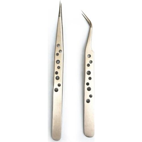 DIY Electronics Industrial Tweezers Curved Straight Tip Precision Stainless Forceps Phone Repair Hand Tools Sets Picking Tool