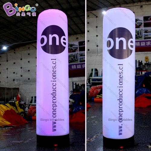 Customized 2.5m height inflatable color changing column / inflatable air column light-up toy