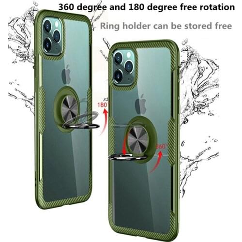 Shockproof Case For iPhone 6 6s Plus 7 Plus 8 Plus X Xs Xs Max 11 Pro Max Ring Cover Kickstand With Finger Ring Dirt-resistant